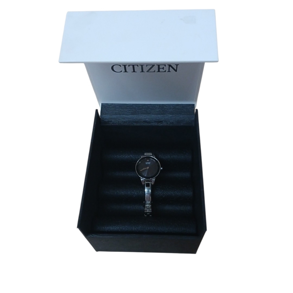 Citizen Black and Silver Watch With Case